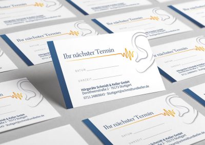 Terminkarten für Hörgeräte Schmidt & Keller GmbH in Stuttgart
